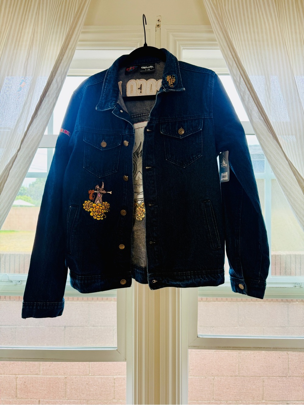 Disney Un Poco Loco Graphic Dark Blue Denim Jacket - Picture 2 of 2